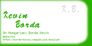 kevin borda business card